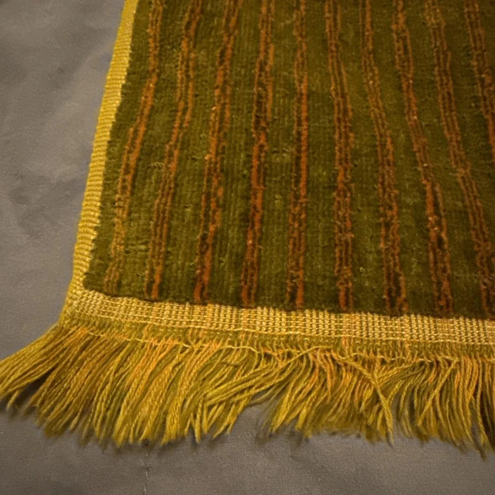 Vtg Stevens Utica fingertip Hand Towel Retro 70s Gold Orange Collection MCM USA